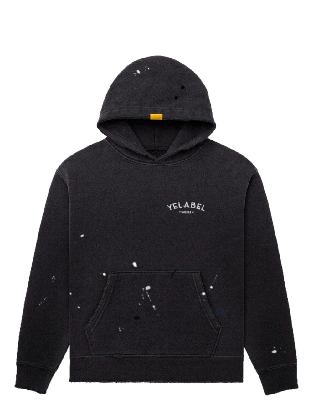 Black Paint-Splatter Crewneck Hoodie